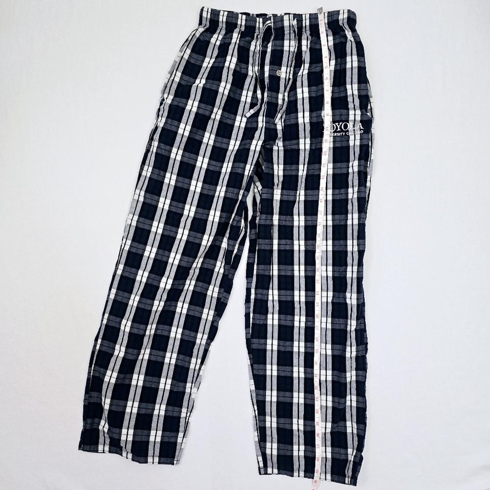 Loyola University Chicago Sleep Pants Blue Plaid Checker S Wide Leg Loungewear - Picture 7 of 8